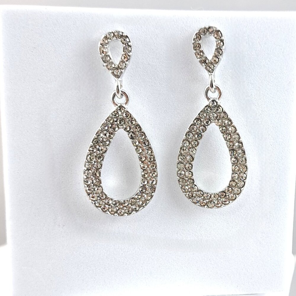 Dazzling Rhinestone Dangle Earrings - Picture 2 of 3